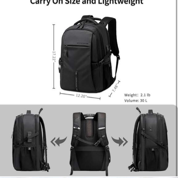 Large Carry on Travel Backpack for Men,30L - Picture 3 of 4